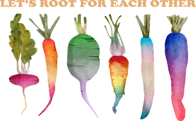 Let’s Root For Each Other LGBTQ Plant Vegetable Funny Pride Month LGBT Women's T-Shirt