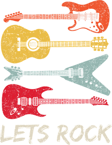 Lets Rock N Roll Guitar Retro Kids T-Shirt