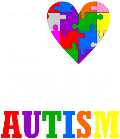 I Love Someone With Autism Puzzle Piece Heart Ceramic Ornament