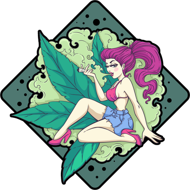 Lady Smoking Cannabis Diamond Kids T-Shirt