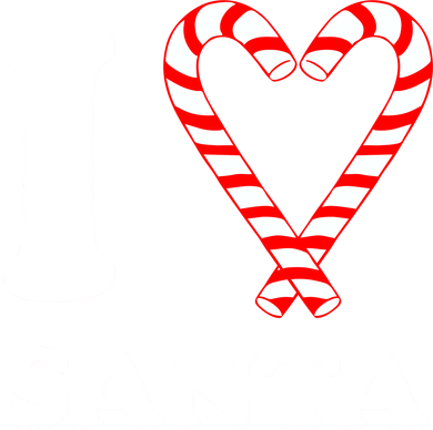 I Heart Santa Candy Cane Ceramic Ornament