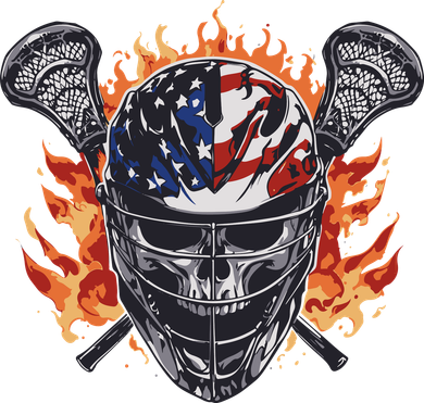 Lacrosse Skull Flames Santa Hat