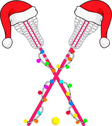 Lacrosse Santa Hat Christmas Lights Funny Sport Xmas Mousepad