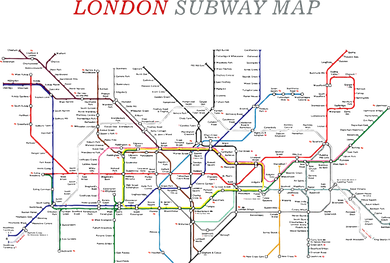 London S.U.B.W.A.Y Map Metro Underground Doggie Tank