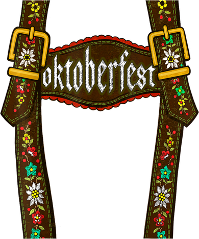 Lederhosen Suspenders Oktoberfest Bavarian Munich Beer Santa Hat