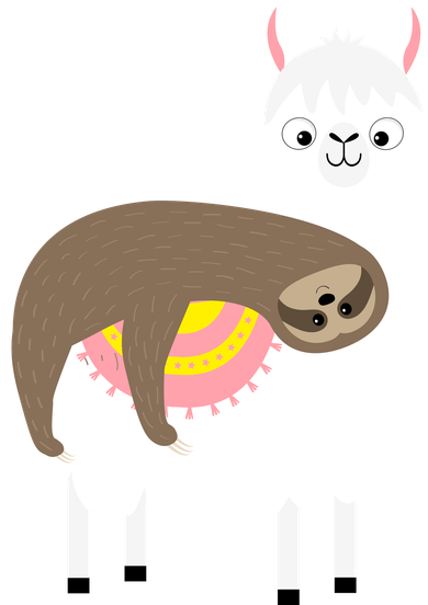 Sleeping Sloth On A Llama  Doggie Tank