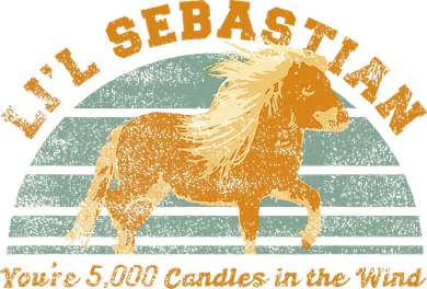 LiL Sebastian YouRe 5000 Candles In The Wind Horse Fan Kids T-Shirt