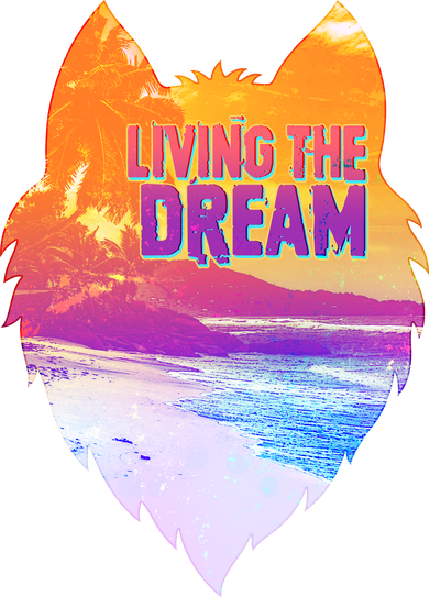 Living The Dream Californian Beach Wolf Head Tote Bag
