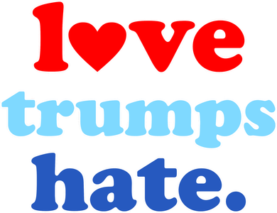 Love Trumps Hate Heart Anti Trump Not My President Women's T-Shirt