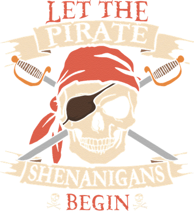 Let The Pirate Shenanigans Begin Halloween Skull Bandana Kids T-Shirt