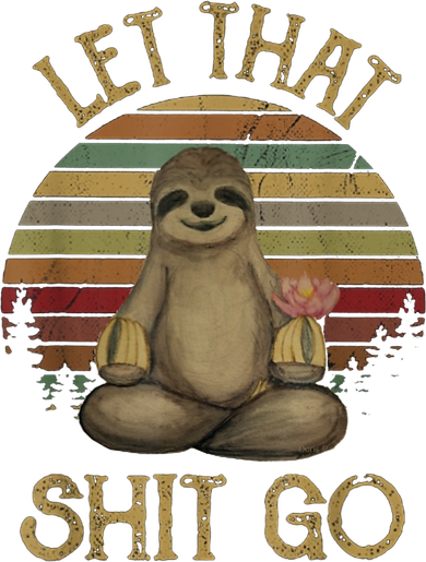 Let That Shit Go Gift Funny Sloth Yoga Vintage Gift Women's Dry Zone Grid Polo