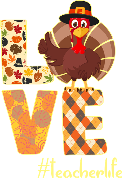 Love Teacher Life Turkey Thanksgiving Tote Bag