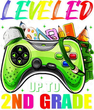 Leveled Up To 2nd Grade Gamer Back To School First Day Boys Women's V-Neck T-Shirt