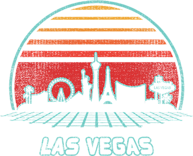 Las Vegas City Skyline Retro 80s Style Coaster