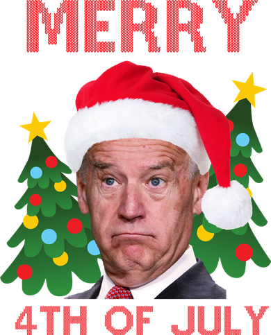 Merry 4th Of July Funny Joe Biden Ugly Christmas Women's T-Shirt