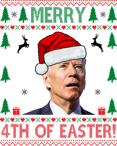 Merry 4th Of Easter Funny Joe Biden Ugly Christmas Coaster