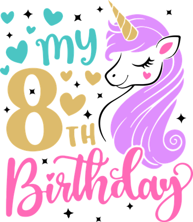 My 8th Birthday Eighth Bday Unicorn Birthday Birthday Girl Tumbler