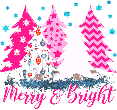 Merry And Bright Pink Christmas Tree, Pink Christmas Women's Tank Top