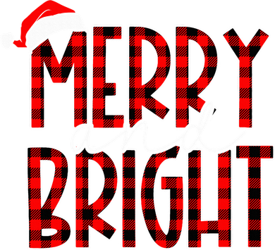 Merry and Bright Buffalo Plaid Red Santa Hat Christmas Xmas  Women's Hoodie