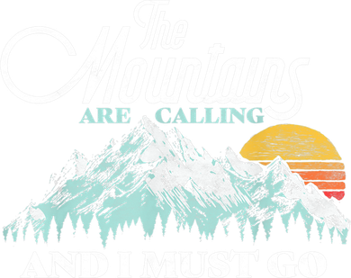 Mountains Are Calling & I Must Go Retro 80s Vibe Graphic TShirt 11oz C Handle Ceramic Mug