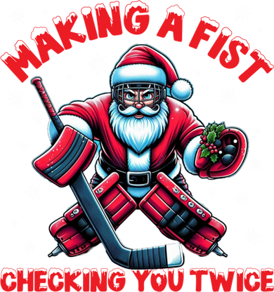 Making A Fist Checking You Twice Ice Hockey Xmas Snowflakes Cool Gift Mousepad