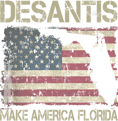 Make America Florida DeSantis 2024 Election Vintage Us Flag Kids T-Shirt