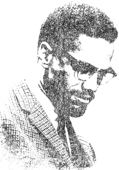 Malcolm X Black And White Portrait Ceramic Ornament