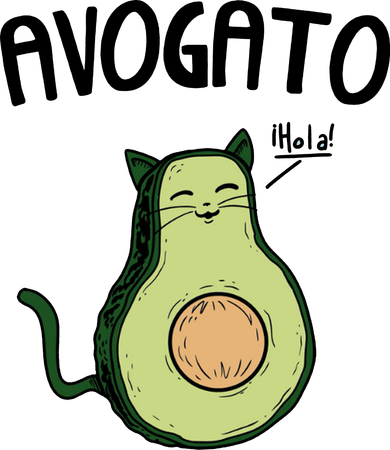 Mens Avogato Trending Avocado Cat Cute Cat Face Novelty Cat Women's Long Sleeve Shirt