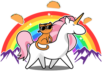 Magical Adventure Tacos Cat Unicorn Rainbow Tote Bag