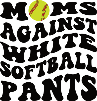 Moms Against White Softball Pants Funny Softball Mom Golf Towel