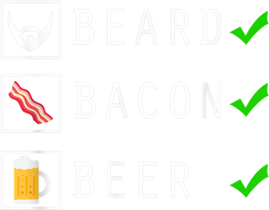 Mens Beard Bacon Beer Funny Checklist Design Kids Hoodie