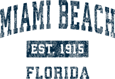 Miami Beach Florida FL Vintage Sports Design Navy Print Tumbler