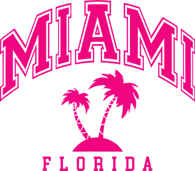 Miami Beach Florida Palms Palm Trees Preppy Varsity Pink Women's Tank Top