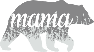 Mama Bear Floral Logo Ceramic Ornament