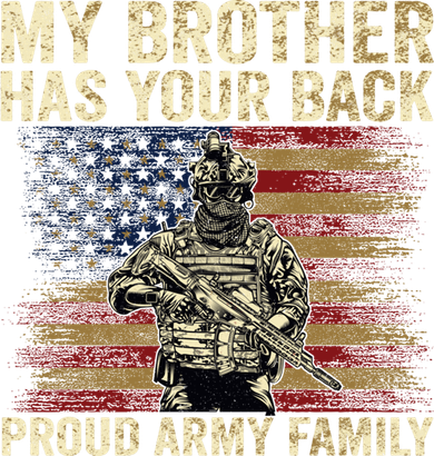 My Brother Has Your Back Proud Army Family Veteran Brother Gift Women's T-Shirt