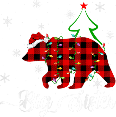 Matching Buffalo Plaid Christmas BigSister Bear Pajama Tote Bag