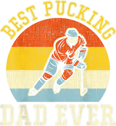 Mens Best Pucking DAD Retro Father's Day Gift For Hockey Dad Button