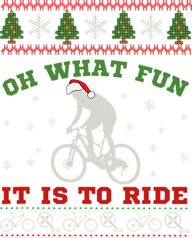Mountain Bike Rider Oh What Fun Christmas Ugly Sweater Coaster
