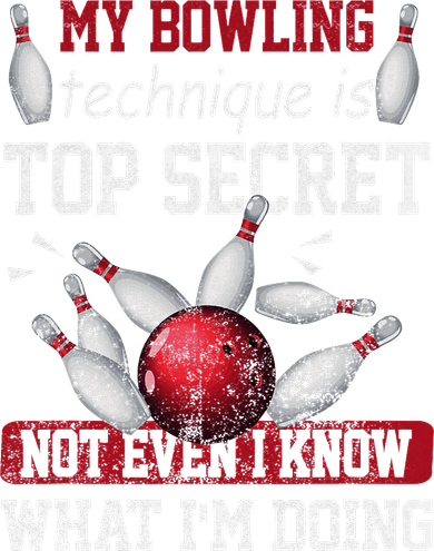 My Bowling Technique Is Top Secret Funny Bowling Bowler Kids Hoodie