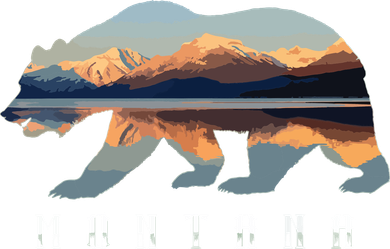 Montana Bear With Glacier National Park Lake Image Souvenir Long Sleeve Shirt