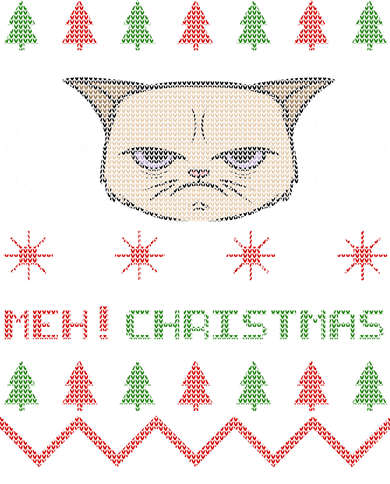 MEH! Christmas Cat Ugly Sweater Women's Long Sleeve Shirt