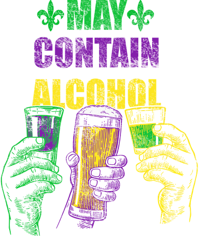 May Contain Alcohol Mardi Gras Coaster