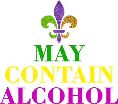 May Contain Alcohol Mardi Gras Spaid Coaster