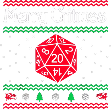 Merry Critmas Christmas D20 Rpg Board Game Role Play Doggie Tank
