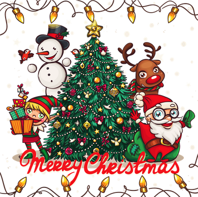 Cute Merry Christmas Graphic Collage Women's Long Sleeve Shirt