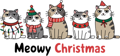 Meowy Christmas Cute Santa Funny Cat Lover Gift Button