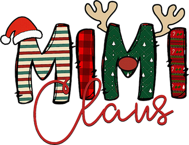 Mimi Claus Christmas Santa Hat Reindeer Grandma Grandkids Tote Bag