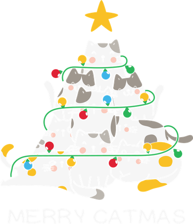 Merry Catmas Cat Christmas Tree Lights Funny Xmas Doggie Tank