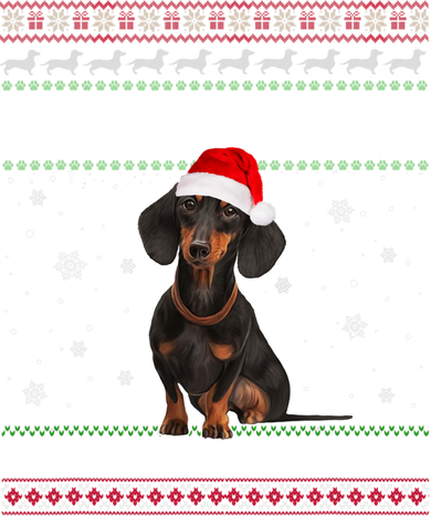 Merry Christmas Dachshund Dog Through The Snow Ugly Sweater Gift Ornament