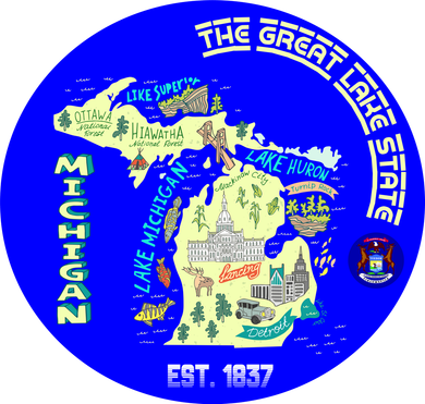 Michigan Circle Emblem The Great Lake State Hoodie